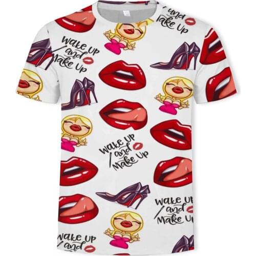 2021 new hot-selling 3D letter T-shirt mens painted 3D style pattern 3DT shirt summer trend short sleeve