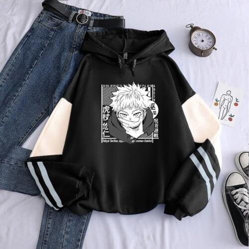 Anime Jujutsu Kaisen Harajuku Yuuji Itadori Sukuna Ryoumen Manga Hoodies Unisex Long Sleeve Streetwear Men Winter Sweatshirts