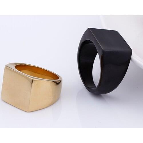 New punk men simple light black titanium ring two colors