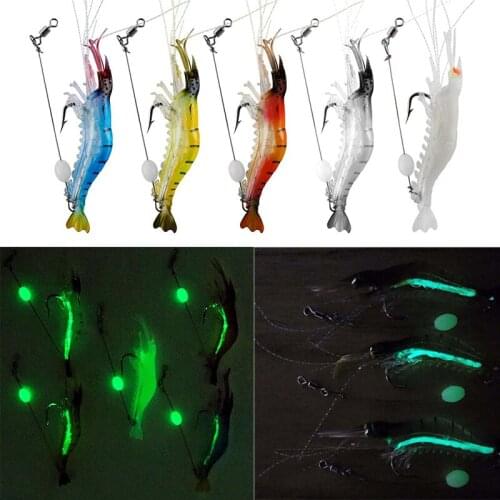 1Pc Soft Luminous Shrimp Lure Artificial Soft Bait Fishing Lures with Hook Fishing Tackle for Freshwater Saltwater