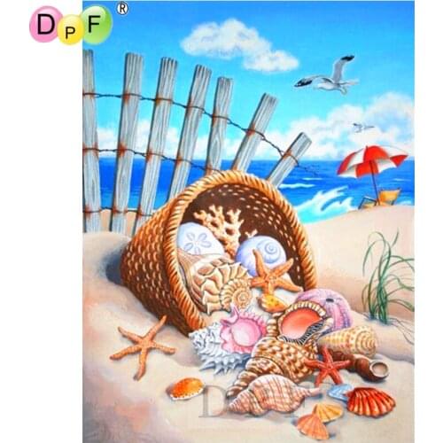 DPF Diy Diamond Embroidery sea conch wall Diamond Painting Cross Stitch full Square diamond Mosaic kits Needlework home Decor