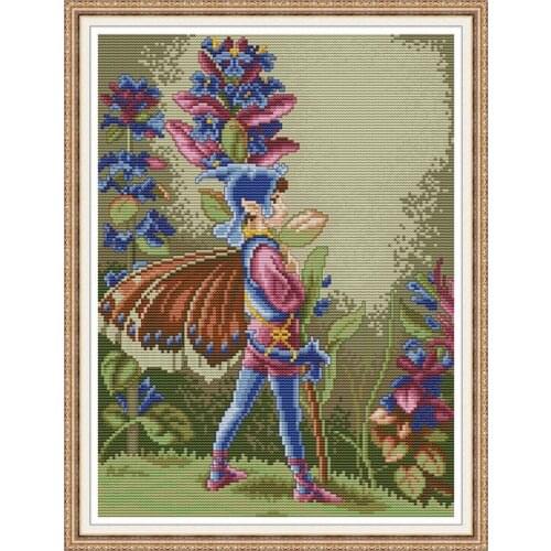 Joy Sunday Cross Stitch Kits Little boy in the forest pattern Printed Chinese embroidery needlework suitable for childrens room