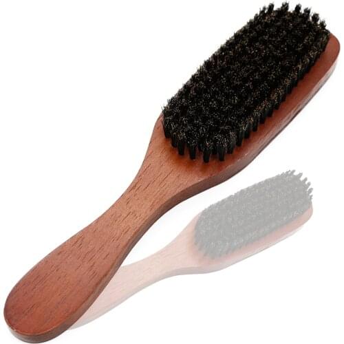 Solid Wood Brsitle Hair Cleaning Brush Professional Hairdressing tool Men Mustache Brush Comb For Facial Care