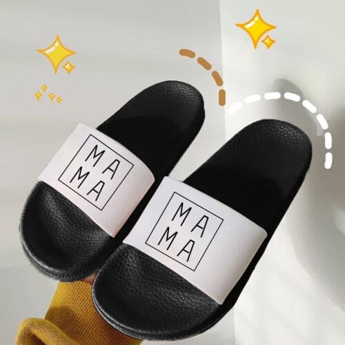 Women Slippers Summer Custom MAMA Pattern Woman Sandalias Non-slip Bathroom Flip Flops Indoor Flat Slipper Shoes for Women
