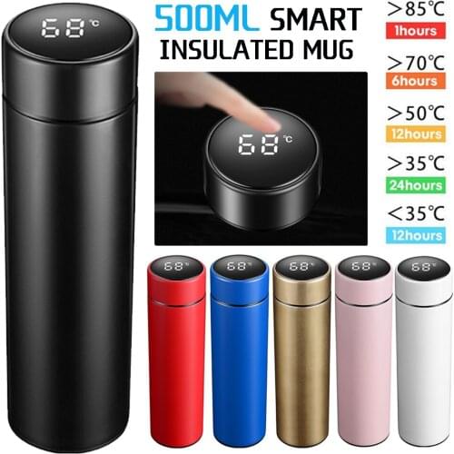 500ml Temperature Display Thermos Bottle Vacuum Flasks Double Wall Stainless Steel Travel Coffee Mug Tea Mug Thermo Cup