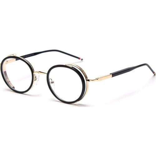 Veshion Korean Style Anti Blue Computer Glasses Oval Retro Male Metal High Quality Designer Women Round Eyeglass Frame Optical