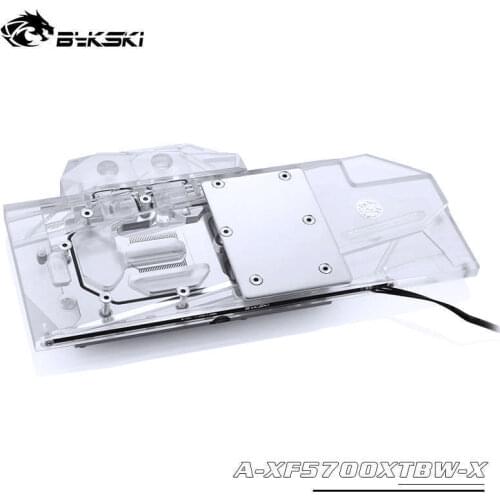 BYKSKI Water Block use for XFX Radeon RX 5700 DD Ultra, 8GB GDDR6,HDMI,3x DP Support A-RGB/RGB Full Cover Copper Radiator Block