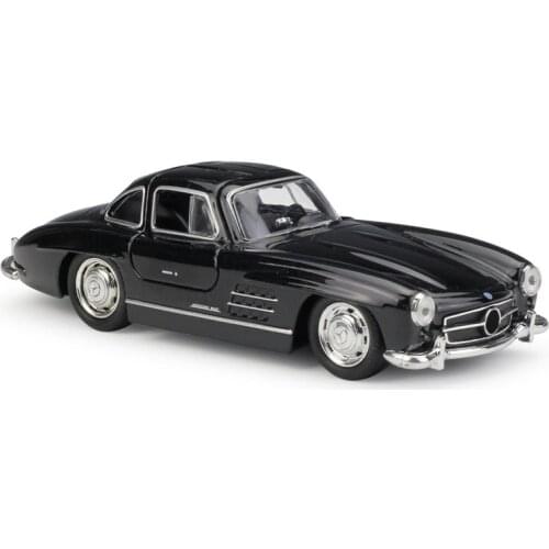 WELLY 1:36 Simulator Classic Benz 300SL Diecast Model Car Pull Back Metal Alloy Toy Car For Kids Gift Collection Free Shipping