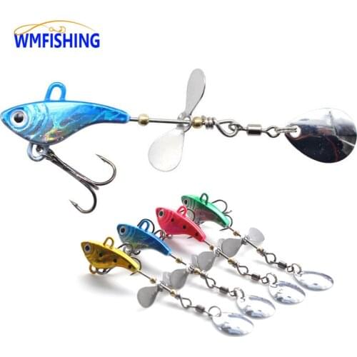 1PC 85mm/12g VIB Bait Spinner Spinning Cyclone Hard Bait Fishing Lure Metal Fish Tail Rotate small Baitfish Peche
