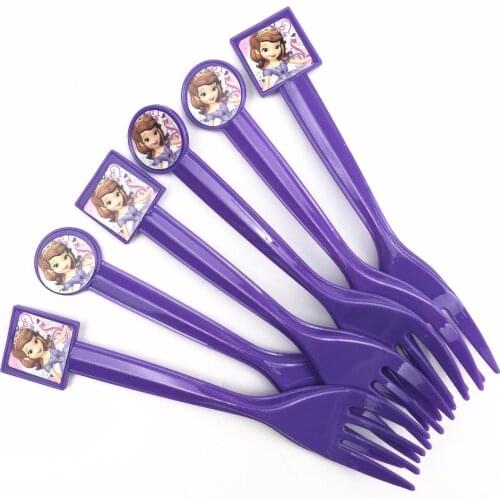 10pcs/set Sofia Princess Plastic Forks Kids Birthday Party Supplies Sofia Plastic Forks Birthday Party Decoration