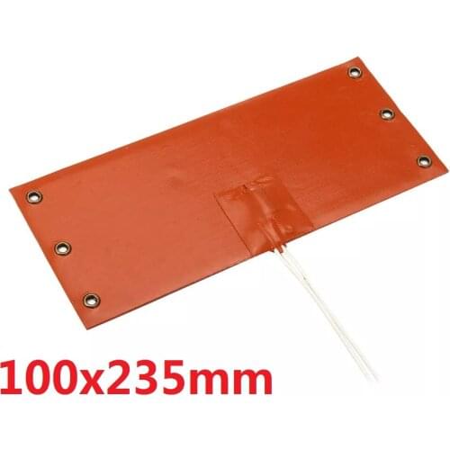 100mm x 235mm Silicone Heater Pad Mat 12V 200W Flexible Quick Heat Transfer Filter Heater