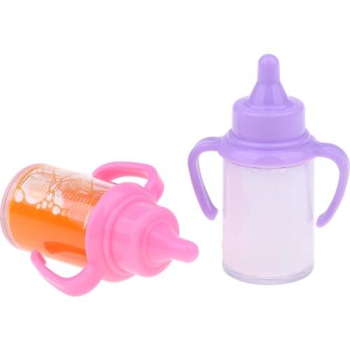 100% Brand new Baby Doll Feeding Bottles Disappearing Milk & Juice Feeder For Newborn Doll dollhouse nursery accessory