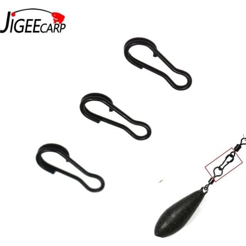 JIGEECARP 100PCS Carp Fishing Qucik Kwik Change Swivels Matte Black Speed Links Brass Clips Terminal End Tackle Accessories S L