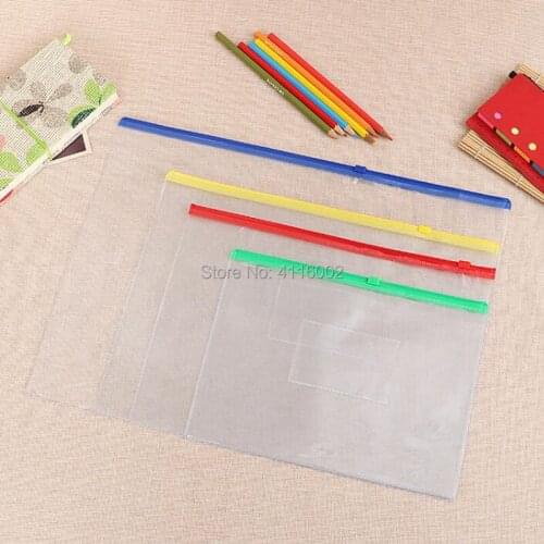 200pcs Waterproof Zipper Bag Document Pen Filing Products Pocket Folder Office & School Storage Supplies