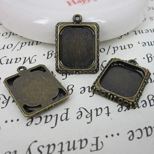 6PCS rim picture frame charm cabochon settings in 16x13mm