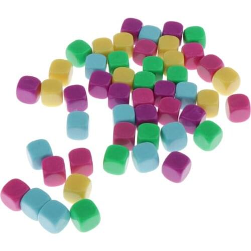 Acrylic Cubes Crafts, 16mm Mixed Blank Dice Blocks for Puzzle Making, Crafts and DIY, Round Corner, Set of 50
