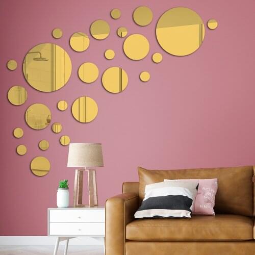 Acrylic Mirror Wall Stickers Living Room Bedroom Bathroom Wall Decor Modern Room Decoration Stickers Self Adhesive Wallpaper