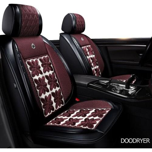 DOODRYER flax car seat covers For ssangyong korando kyron rexton actyon sport rodius actyon tivolan chairman car protector seat