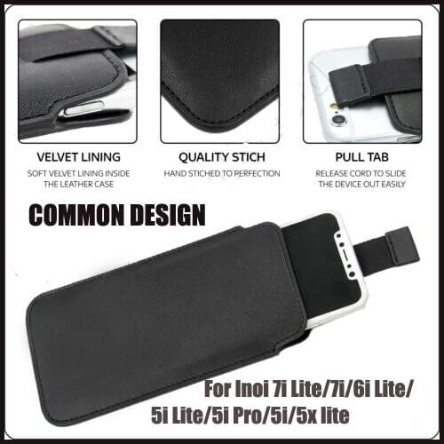Casteel PU Leather Case For Inoi 7i 6i 5i 5x 6 lite 5i pro Pull Tab Sleeve Pouch Bag Case Cover
