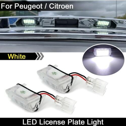 For Citroen C3 C4 C5 BERLINGO SAXO XSARA For Peugeot 206 207 307 308 406 407 5008 Partner White LED License Number Plate Light
