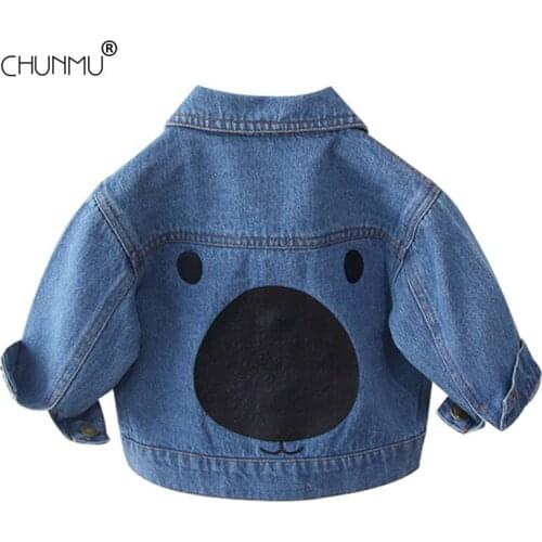 Long Sleeve Denim Jacket for Boy and Girl Fashion Printed Kids Spring Autumn Baby Denim Jacket Outerwear Clothing