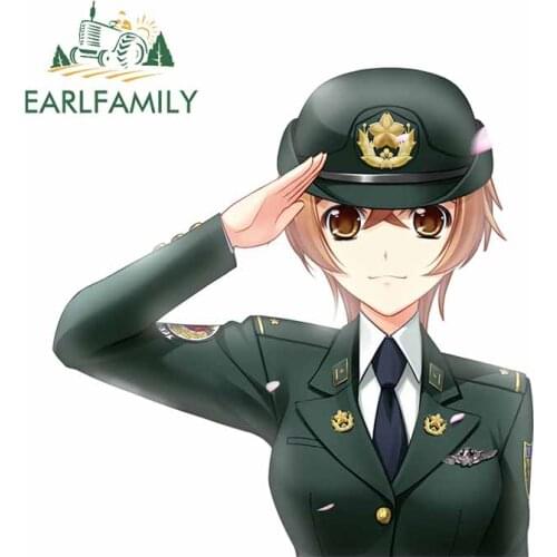 EARLFAMILY 13cm x 12.9cm For Anime Funny Car Stickers Campervan Decal Sunscreen Car Styling Windshield For JDM SUV RV