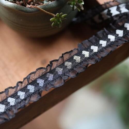 Hot sale Lace accessories 2.8 cm black heart stretch lace H2803