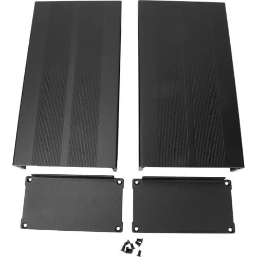 Enclosure Electronic Controller DIY Circuit Board Project Aluminum Box Cooling Case Sand Black Bend Plate 55 x 106 x 200mm