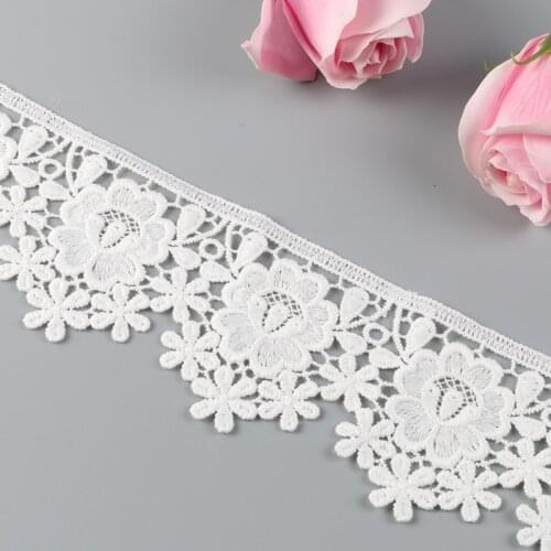 6CM 15Yards Water soluble polyester lace trim fabric ribbons DIY Garment Dress curtain accessories Lace Fabric 2020