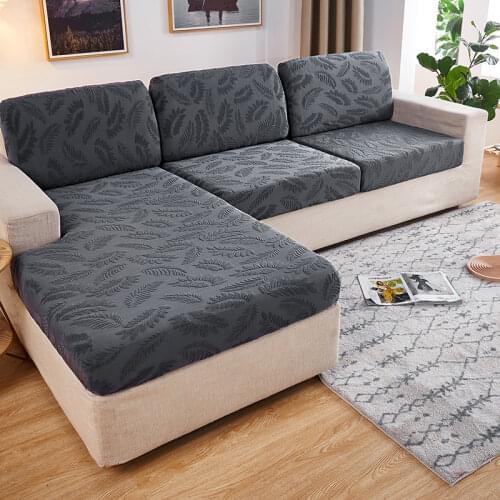 Fashion Jacquard Sofa Seat Cushion Cover Elastic Solid Color Kids Pets Furniture Protector Stretch 1/2/3/4 Seats Slipcover