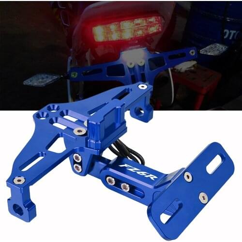 CNC Motorcycle Adjustable Angle Aluminum License Number Plate Frame Holder Bracket For Yamaha FZ6R 2009 2010 2011 2012 2013-2015