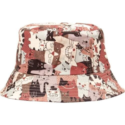 Japanese soft sister cute little cat fisherman Hat girl summer Korean version of students leisure sun block basin hat bucket hat