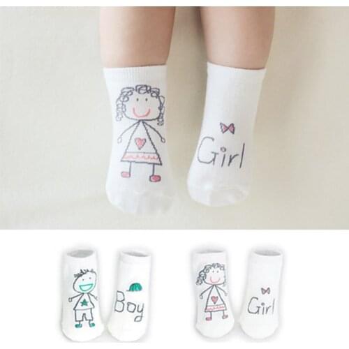 Infant Baby Toddler Kid Boy Girl Printed Cartoon Soft Non-slip Boot Cuffs Cotton Socks 0-3Y