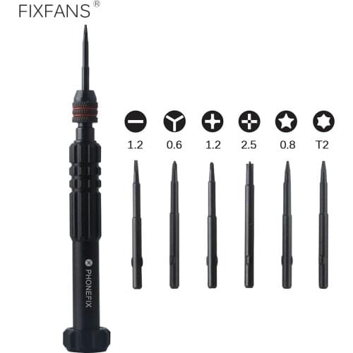 6 in 1 Precision Screwdriver Set 0.6 Triwing Pentalobe T2 for iPhone 7 8 X XR 11 12 Screen Battery Replacement Repair Tools Kit