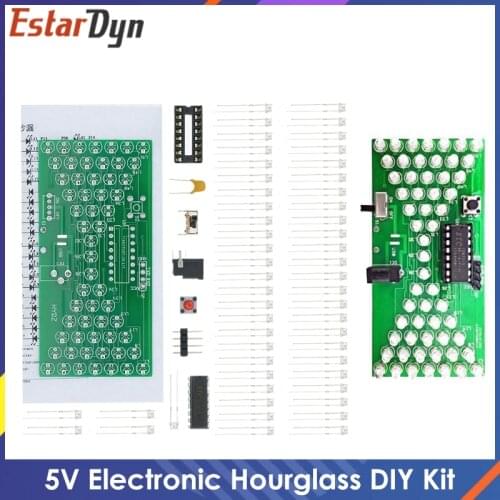 H84 5V Electronic Hourglass DIY Kit Funny Electric Production Kits Precise With LED Lamps Double Layer PCB Board 84*40mm