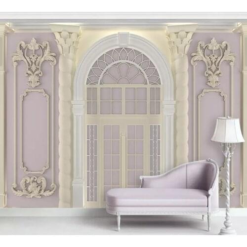 Wall Paper Custom Photo Mural 3D Nordic Modern Pink European Pattern For Living Room Wall Decor Painting Papel De Parede 3 D