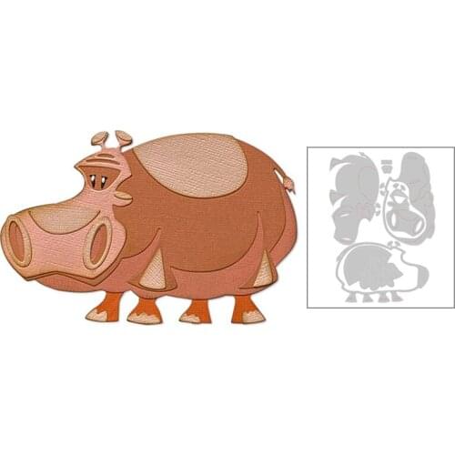 2021 New Retro Animal Hippo Metal Cutting Dies For DIY Craft Embossing Making Greeting Card Scrapbooking and Album No Stamps Set