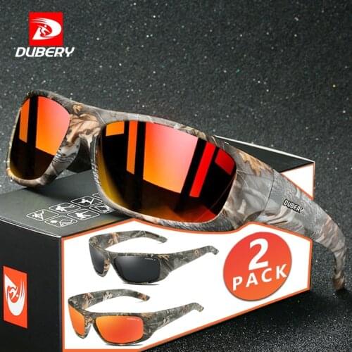 2 PACK DUBERY Sport Style Polarized Sunglasses Men Women Outdoor Travel Windproof Sun Glasses Super Light Frame Goggles CE H69
