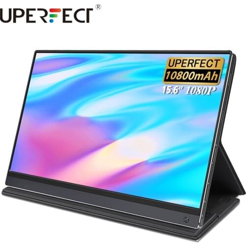 Battery Portable Monitor, UPERFECT Upgraded 15.6 ‘ IPS HDR 1080P FHD Monitor Built-in 10800mAh Battery & Quad Speak Eye Care