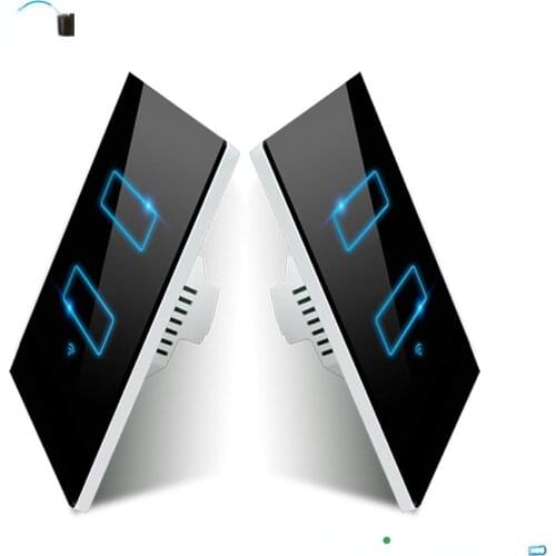 Smart Home System 2 Gang WIFI Smart Switch Mutual Control Two Way Touch WIFI Switch Work