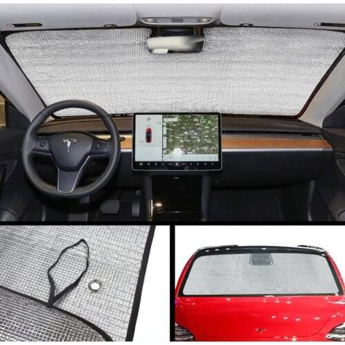 Car Front Window Sunshade Sun Shade Windshield Visor Cover Front Rear Window Shield Protection Heat insulation For Tesla Model 3