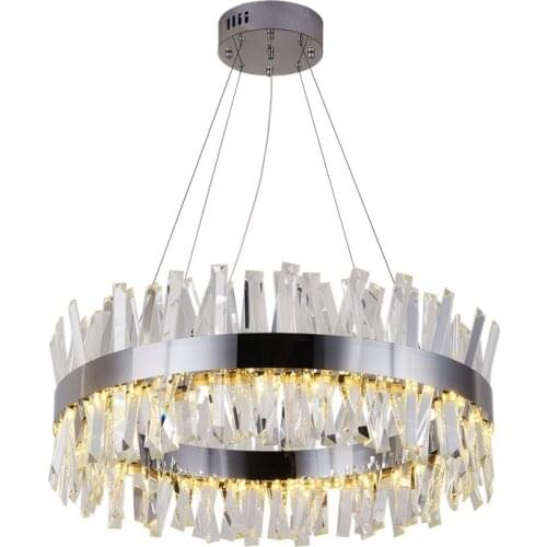 New modern restaurant chandelier chrome/golded round crystal lamp living room decoration chandelier LED hotel lighting fixture