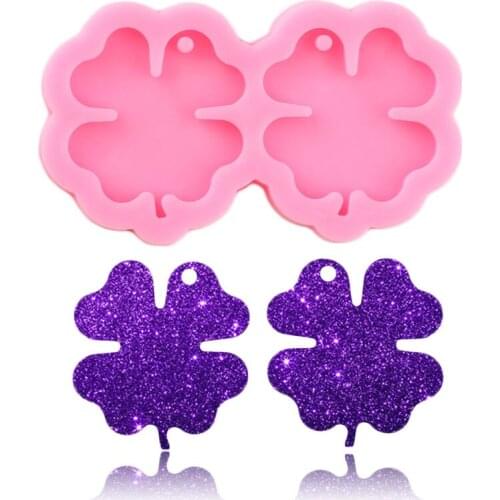 Super Glossy Four Leaf Clover Silicone Mold Epoxy Resin Jewelry Making Necklace Keychain Molds Handmade Polymer Clay Mould