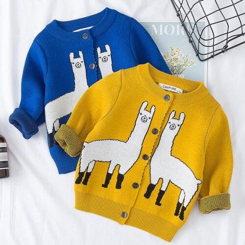 Toddler Sweater 1-6 Yrs Boys Girls Sweaters Cardigans Autumn Causal Baby Long Sleeves Knitwear Jackets Winter Children Knit Tops