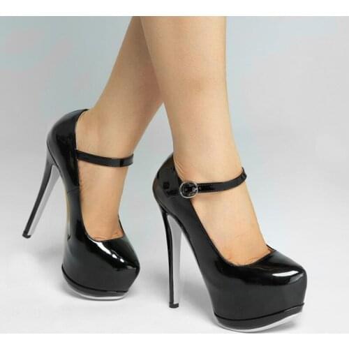 SHOFOO shoes,Beautiful fashion womens shoes, patent leather, about 14.5cm high-heeled womens shoes, round toe pumps