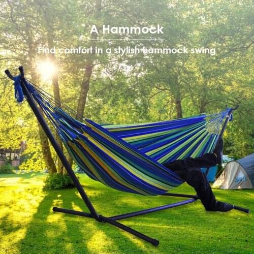 Convenient Portable Canvas Hammock Stand Multi-functional Practical Camping Sleep Swing Hanging Bed Garden Furniture