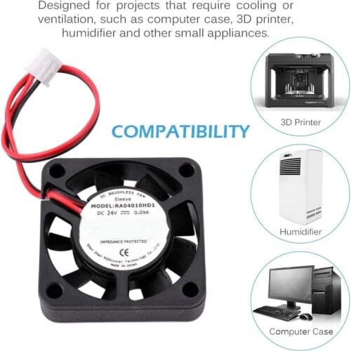 40x40x10mm Cooling Fan 4010 fans DC 12V 24V Fans 2 Pin with Dupont Wire for heatsink cooling radiator for 3d printer parts