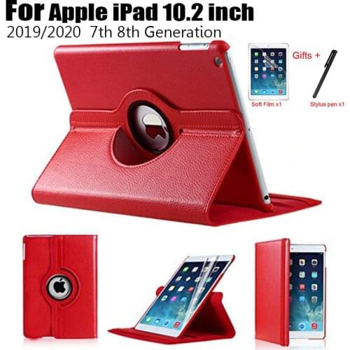 360 Rotating PU Leather Case For Apple iPad 10.2 inch 2020 7th 8th Generation A2270/A2428/A2428/A2429 Smart Flip Stand Cover