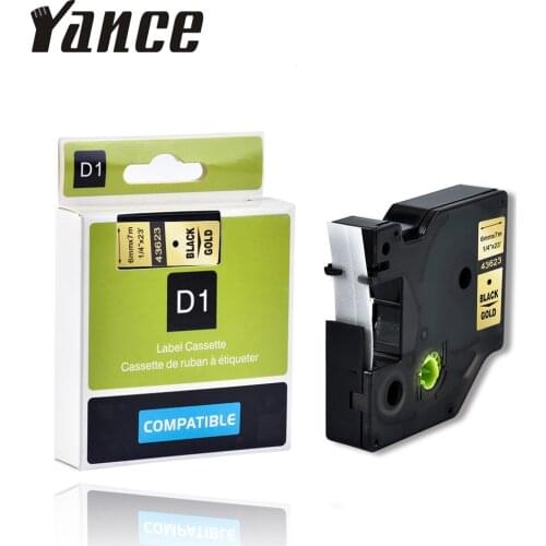 Yance Compatible Dymo D1 label maker machine printer 43623 black on gold 6mm dymo Tape for DYMO ribbon printer 160 280 DYMO PNP