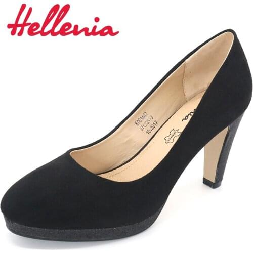 Hellenia 2017 Women pumps Fashion Rounded toe high heels shoes Spring Summer Wedding Shoes woman high heels party office lady